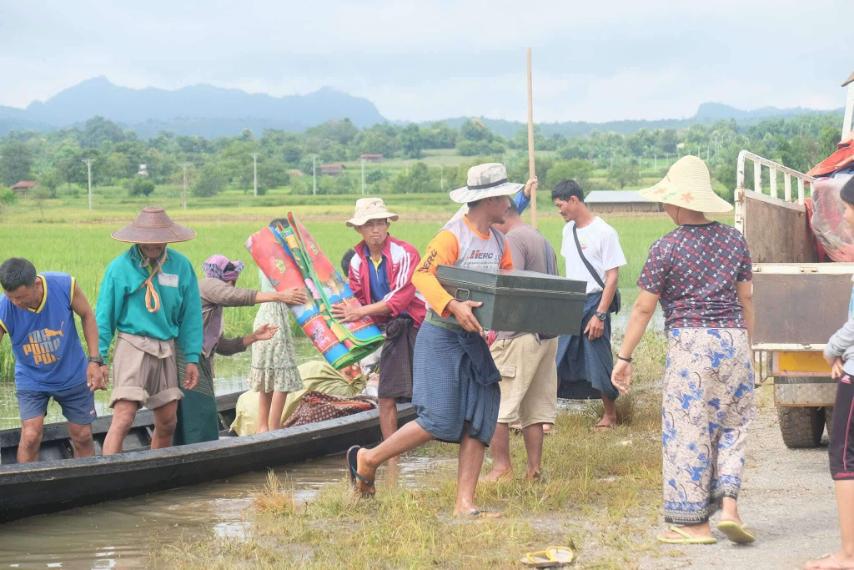 ပုန်းအင်းဒေသ ရွာပေါင်း၂၅ ကျော် ၊ အိမ်ခြေ (၁၂၀၀ )ကျော် ရေနစ်မြုပ်သဖြင့် အစားအသောက် များ အရေးပေါ် လိုအပ်နေ